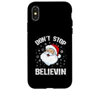 Camisa de Papá Noel de Don't Stop Believing Divertida Navidad Carcasa para iPhone X/XS