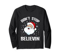 Camisa de Papá Noel de Don't Stop Believing Divertida Navidad Manga Larga