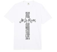 Camisa de Pascua Feliz con Texto en inglés He Is Risen Jesus Cross Scripture Matthew Comfort Colors Adult Heavyweight T-Shirt