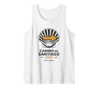 Camisa de peregrino de Senderismo de Concha de Vieira Camino Camiseta sin Mangas