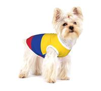 Camisa de perro con estampado de la bandera de Colombia, chaleco para razas pequeñas como chihuahuas, yorkies y cachorros