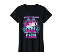Camisa de Pesca para niñas Deja Que Esta Chica te muestre cómo Pescar Camiseta gráfica económica, Mujer, Negro, S