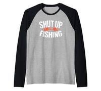 Camisa de Pesca Shut Up I'm Fishing Shirt Funny Fisherman Camiseta Manga Raglan