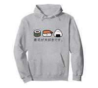 Camisa de Pescado y arroz con Texto en inglés «I Love Sushi Japanese Kawaii» Sudadera con Capucha