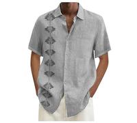 Camisa de playa para hombre de manga corta para hombre, manga corta, ajuste cómodo, camisa de lino de corte clásico, camisa de hombre, camisa hawaiana suave, de secado rápido, camisetas de verano, AG