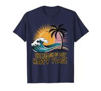 Camisa de playa para mujer The Beach is My Happy Place Casual Summer Camiseta
