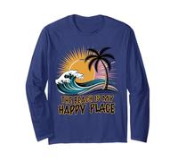 Camisa de playa para mujer The Beach is My Happy Place Casual Summer Manga Larga