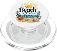 Camisa de playa para mujer The Beach is My Happy Place Casual Summer PopSockets PopGrip para MagSafe