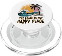 Camisa de playa para mujer The Beach is My Happy Place Casual Summer PopSockets PopGrip para MagSafe