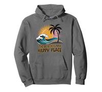 Camisa de playa para mujer The Beach is My Happy Place Casual Summer Sudadera con Capucha