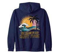 Camisa de playa para mujer The Beach is My Happy Place Casual Summer Sudadera con Capucha