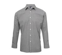 Camisa De Popelín A Cuadros De Manga Larga 100% Cotton Premier Tallas: XS - 3XL