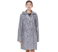 Camisa de primavera para mujer, informal, atemporal, blusa de manga larga, con botones, bolsillo en el pecho, blusa de rayas, estilo marítimo, clásica, rayas verticales, cuello Kent, túnica grande