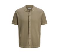 JACK & JONES Jjeemil Knit Structure Shirt SS Sn Camisa de Manga Corta, Coriandro, L Hombres