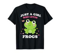 Camisa de rana Just A Girl Who Loves Frogs Cute Frog Girl Kawaii Camiseta