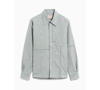Camisa de rayas Brain Dead x Brooks Brothers Patchwork Oxford para hombre Verde S