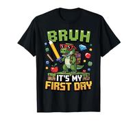Camisa de Regreso a la Escuela Bruh It's My First Day Funny Dinosaur Camiseta