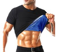 Camisa de sauna para hombre, traje de sauna de manga corta, moldeador de cuerpo, chaleco de sauna, gimnasio, ejercicio, sauna, parte superior XL.