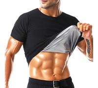 Camisa de sauna para hombres de manga corta para hombre traje de sauna sudor cuerpo Shaper chaleco de compresión gimnasio ejercicio superior