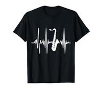 Camisa de saxofón con Latido del corazón con música Divertida Camiseta