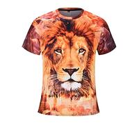 Camisa de seda para hombre camisetas de hombre con estampado 3D estampado manga corta gráficos casuales tops camisetas camisa de seda hombre, Orange-A., XL
