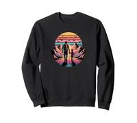Camisa de senderismo para padre e hijo, retro, montaña, puesta de sol al aire libre Sudadera