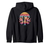 Camisa de senderismo para padre e hijo, retro, montaña, puesta de sol al aire libre Sudadera con Capucha