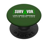 Camisa de sobreviviente de cáncer de hígado - Concientización sobre el cáncer de hígado PopSockets PopGrip Adhesivo