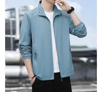 Camisa de trabajo casual de manga larga para hombre, color sólido, camisa de capa base, diseñada para mayor comodidad y durabilidad (L azul claro)