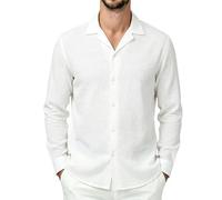 Camisa de trabajo para hombre, cuello cubano, camisas de playa, camisas de verano, holgadas, holgadas, para vacaciones, para el tiempo libre, camisa de verano, camisa de manga corta, con botones