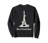 Camisa de Tres gallinas francesas con Texto en inglés Twelve Days of Christmas Sudadera