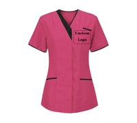 Camisa de uniforme de limpieza personalizada, camiseta personalizada para personal de limpieza, ropa de trabajo para mujer, regalo de servicio de limpieza, Rojo rosa, S/3XL