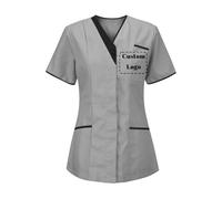 Camisa de uniforme de limpieza personalizada, camiseta personalizada para personal de limpieza, ropa de trabajo para mujer, regalo de servicio de limpieza, Gris, S/3XL