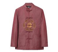 Camisa de Uniforme de Tai Chi para Hombre Qi Gong Artes Marciales Wing Chun Shaolin Kung Fu Ropa de Entrenamiento China Abrigo de Manga Larga (XXL)