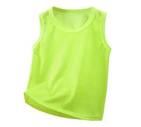 Camisa de verano para niños, camiseta de tirantes de malla transpirable para niños, informal, cómoda, deportiva, ropa deportiva para niños pequeños hasta adolescentes, verde, 5-7 años