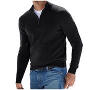 Camisa de vestir formal de manga larga para hombre, con cremallera, temperamento, parte inferior de color sólido, blusa de oficina, ropa de trabajo, suave y cómoda, Negro, XL