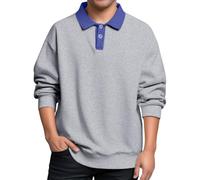 Camisa de vestir formal de manga larga para hombre, de manga larga, cuello empalmado, informal, con retazos, para deportes, ropa de trabajo, gris, XXL
