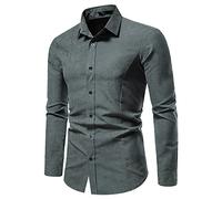 Camisa de vestir formal de negocios para hombre, tops de primavera de color sólido, blusa de manga larga, camisa formal con botones, camisa formal delgada, blusa de oficina, ropa de trabajo, suave y