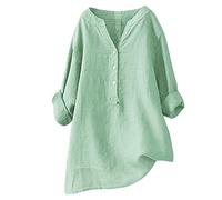 Camisa de vestir para mujer de algodón larga textura lisa, elegante y cómoda para cualquier ocasión