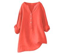Camisa de vestir para mujer de algodón larga textura lisa, elegante y cómoda para cualquier ocasión