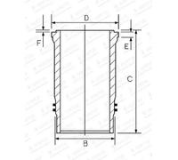 Camisa del cilindro bruñido 15-456980-00 GOETZE ENGINE para MERCEDES-BENZ O 405