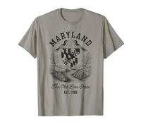 Camisa del estado de Maryland Old Line State Flag & Birds Artwork Camiseta