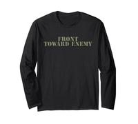 Camisa Delantera hacia el Enemigo Claymore Mine Funny Military Joke Manga Larga