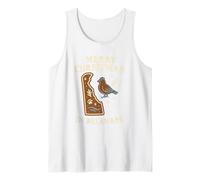 Camisa Delaware Bird Merry Christmas State Cookie a Juego Camiseta sin Mangas