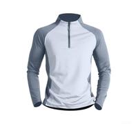 Camisa deportiva con cuello alto para hombre, mezcla de poliéster y elastano (blanco 3XL)