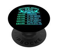 Camisa Divertida de Tarifa por Hora para mecánicos, tarifas laborales PopSockets PopGrip Adhesivo