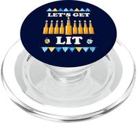 Camisa Divertida Let's Get Lit Jewish Hanukkah Beer Lover PopSockets PopGrip para MagSafe