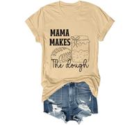 Camisa divertida para amantes de la repostería de pan con texto en inglés "Mama Makes The Dough", unisex, caqui, 3XL
