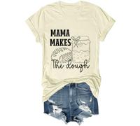 Camisa divertida para amantes de la repostería de pan con texto en inglés "Mama Makes The Dough", unisex, Amarillo cremoso, XXL