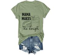 Camisa divertida para amantes de la repostería de pan con texto en inglés "Mama Makes The Dough", unisex, verde, XXL